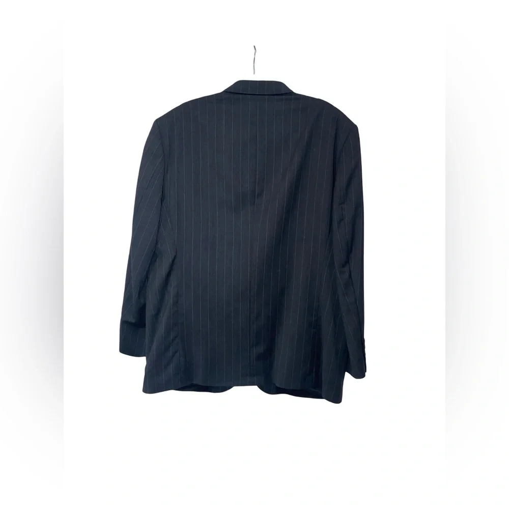 Oscar de la Renta Men’s Pinstripe Blazer 46R Wool Charcoal Gray 2-Button Vintage